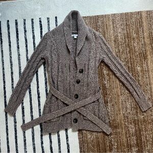 Old Navy Brown Cable Knit Cotton and Wool Blend Button Up Cardigan